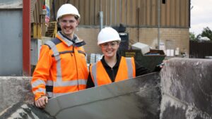 Natasha Boulding and colleague outside - Low Carbon Materials